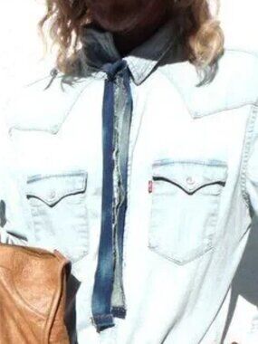 Hand Crafted Bow Tie Knot Denim Textile Swag